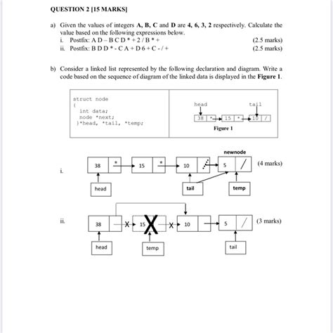 Solved Question 2 15 Marks] A Given The Values Of Integers