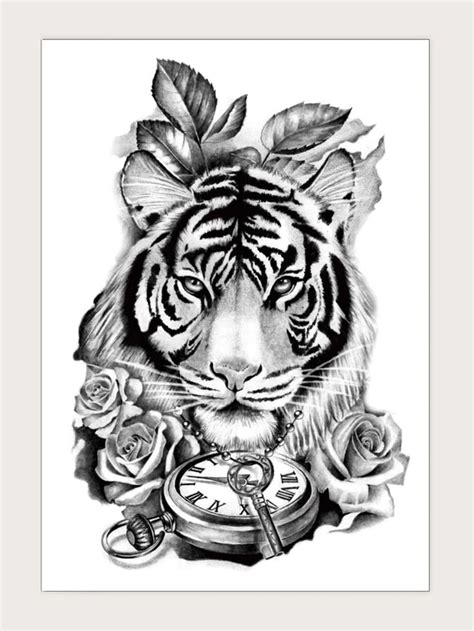 1sheet Tiger Pattern Tattoo Sticker | Totem tattoo, Pattern tattoo ...