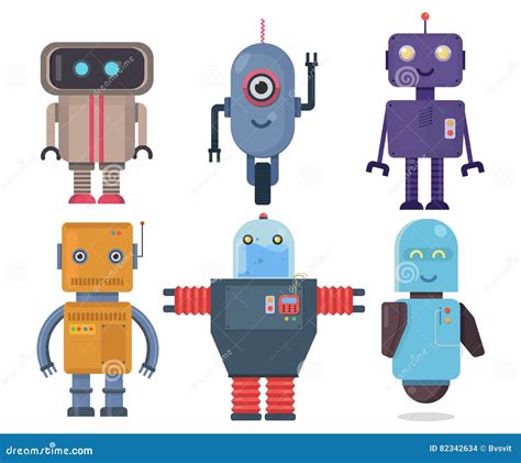 Isolated Robot Set Collection Future Element Icon Character Cartoon