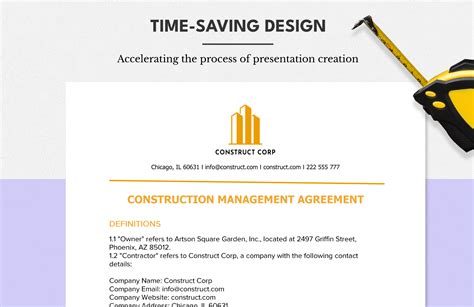 Construction Management Agreement Template In Pages Word Google Docs