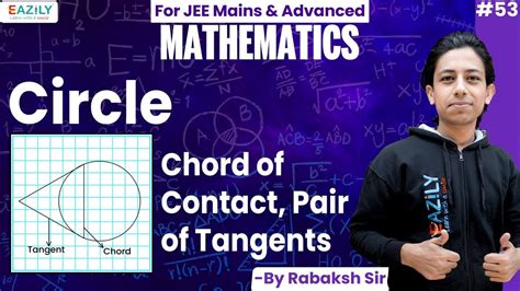 Chord Of Contact Pair Of Tangents Circle Class Jee Mains