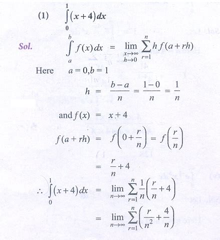 Definite Integral As The Limit Of A Sum Exercise And Example Solved