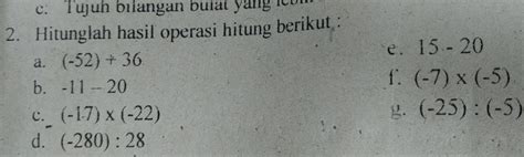 Solved Tujuh Bilangan Buial Yang Let Hitunglah Hasil Operasi Hitung