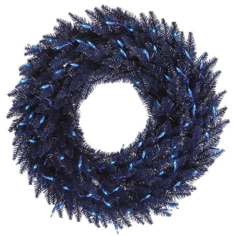 Vickerman 36 Navy Blue Fir Artificial Christmas Wreath With 100 Blue