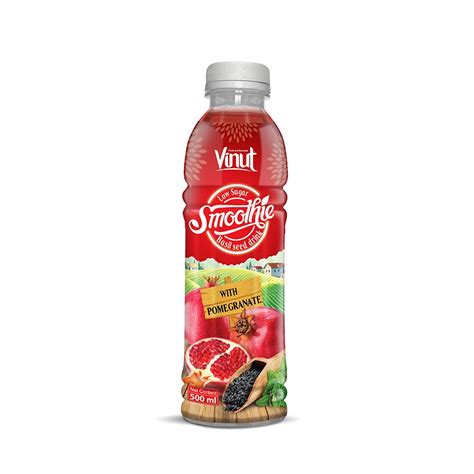 500ml VINUT Basil seed drink with Pomegranate Smoothie juice Low Sugar