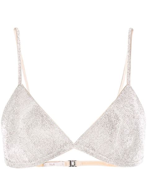 Nu Crystal Embellished Triangle Shape Top Farfetch