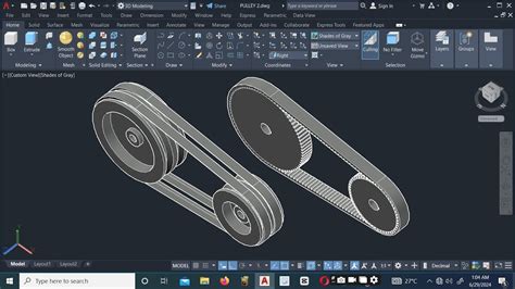 HOW TO DRAW PULLEY AND BELT IN AUTOCAD YouTube