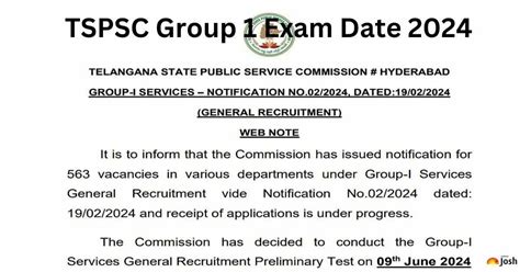 TSPSC Group 1 Prelims Exam Date 2024 Out At Tspsc Gov In Check Exam