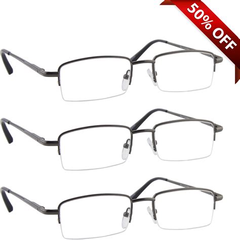 Reading Glasses 400 3 Pack Of Readers For Men And Women 3 Gunmetal