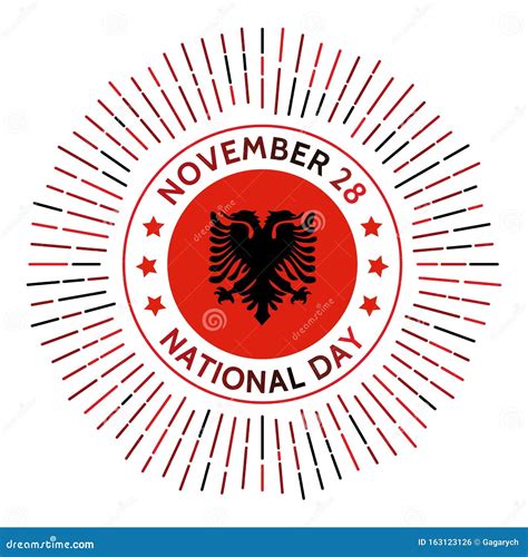 Albania National Day Badge. Stock Vector - Illustration of albanian