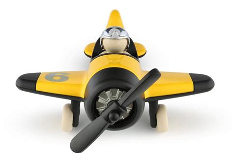 Crop Duster Yellow Classic Aeroplane By Playforever Contemporary