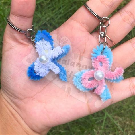 Jual Gantungan Kunci Pita Ribbon Mini Keyring Pipe Cleaner Kawat Bulu