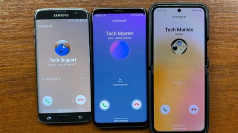 Samsung Galaxy S7 Edge Vs Galaxy S9 Plus Vs Galaxy Z Flip 5 Incoming Calls Android 8 10 13
