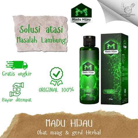 Jual MADU HIJAU M ORIGINAL HERBAL OBAT MAAG GERD ASAM LAMBUNG