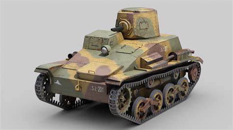 Type 94 Tankette 3d Model 159 3ds Fbx Max Obj Free3d