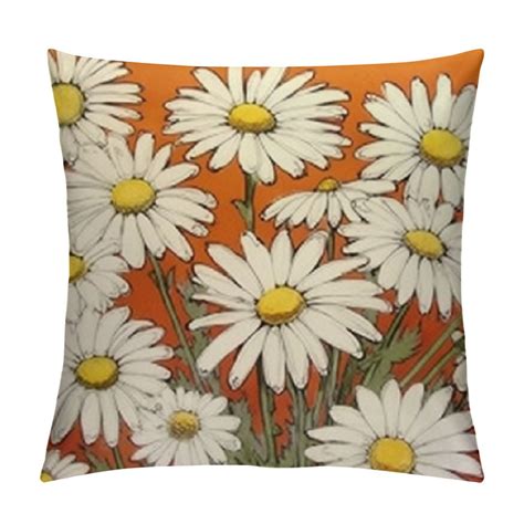 PRATYUS Pillow Covers Daisy Flower Market Bicycle Floral Spring Summer