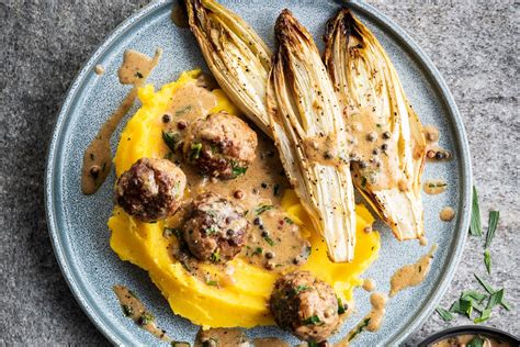 Gehaktballetjes Met Geroosterd Witloof Pompoenpuree En Recepten