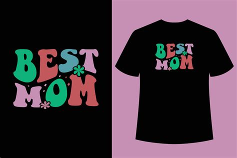 Wavy Retro Mom T Shirt Design Typography T Shirt Design Best Mom T