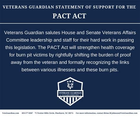 Veterans Guardian Issues Statement Of Support For The Pact Act Veterans Guardian Va Claim