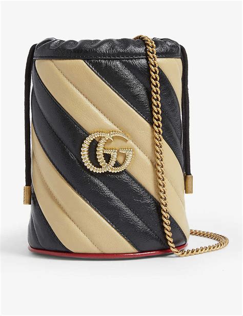 GUCCI GG Marmont Mini Leather Bucket Bag Selfridges Leather