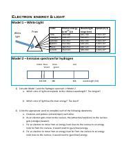 POGIL Light Atomic Spectroscopy FINAL Pdf Electron Energy Light