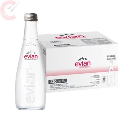 Evian Natural Mineral Water 330ml Glass Case Of 20