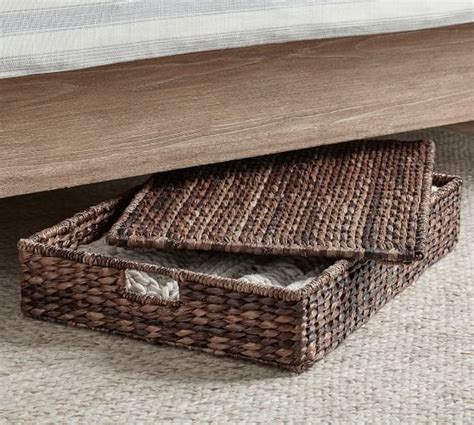 Havana Handwoven Seagrass Lidded Underbed Basket Pottery Barn