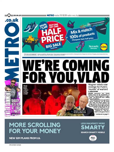 Metro Front Page 25th Of August 2023 Tomorrows Papers Today