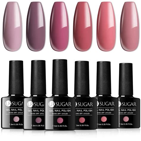 UR SUGAR UV Nagellack Nude Gel Nagellack Set Farben Braun Pink Farbgel Gellack für Gelnägel