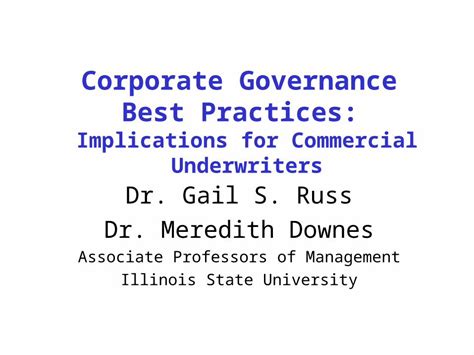 Ppt Corporate Governance Best Practices Implications For Dokumen Tips