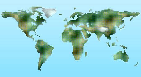 World Map Pixel Vector Images Over 3 800