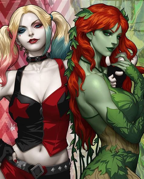 Harley Quinn And Poison Ivy By Artgerm Rbatman