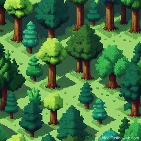 Top Down Pixel Art Forest | Stable Diffusion Online