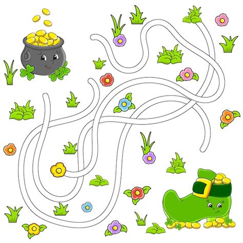 Lustiges labyrinth für kinder puzzle für kinder zeichentrickfigur