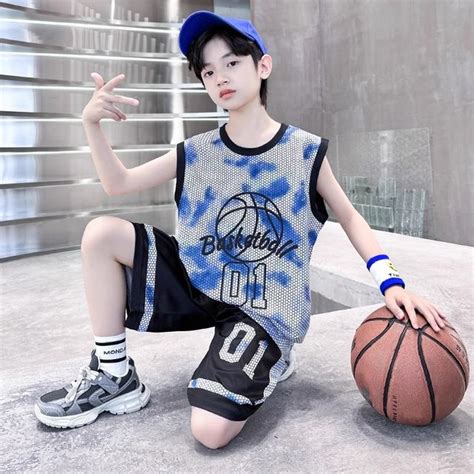 fashion  childrens clothing boys basketball uniform quick drying