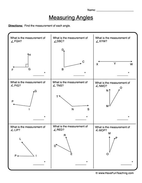 Measuring Angles Worksheet Tes Angleworksheets