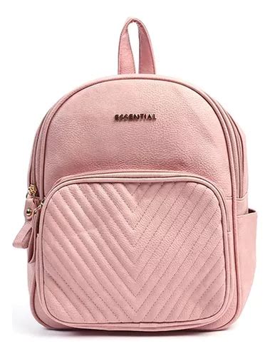 Mochila De Couro PU Rosa Canva Vichy MercadoLivre