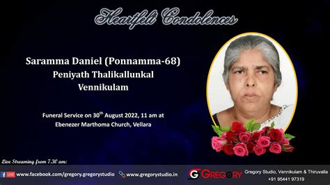 Funeral Service Live Streaming Of Saramma Daniel Ponnamma