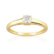 Bague Solitaire Or 750 Jaune Diamant 20 100e De Carat Femme