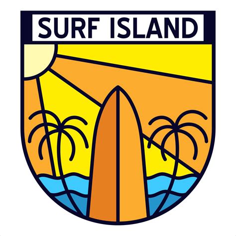 Surf island adventure badge for t-shirt designs clothing and logo brand ...