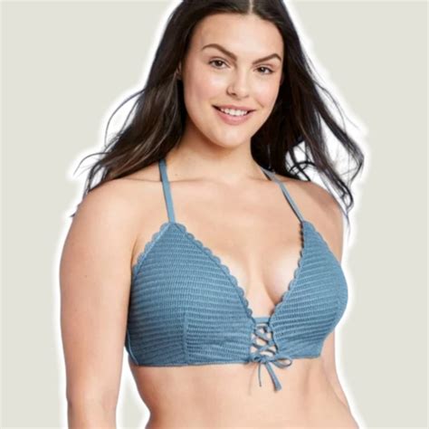 Shade Shore Swim Nwt Shade Shore Push Up Crochet Laceup Bikini