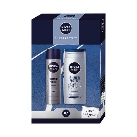 Set Cadou Nivea Men Gel De Dus Silver Protect 250 Ml Deodorant