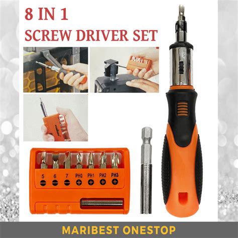 8 In 1 Screwdriver Set Extendable Drill Bit Set Precision Handle