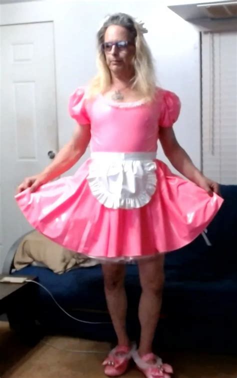 Sissy Slut Ashley Jolene Modeling A PVC Sissy Maid Uniform 6 Nude Pics XHamster