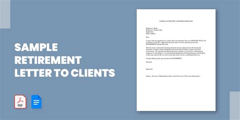 Sample Retirement Letter To Clients Free Pdf Doc