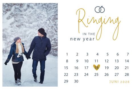 Foto Save The Date Kerstkaart Met Kalender