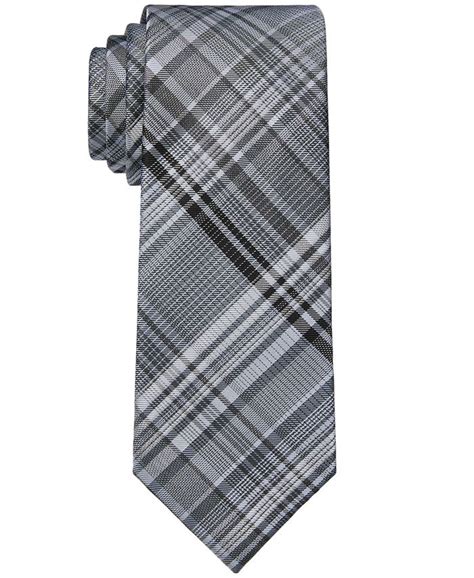 Calvin Klein Mens Slim Plaid Tie Macys