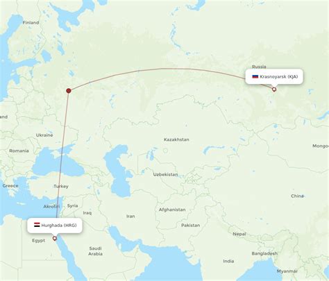 Flights From Hurghada To Krasnojarsk HRG To KJA Flight Routes