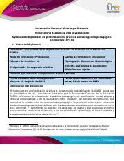 Syllabus del diplomado de profundización práctica e investigación