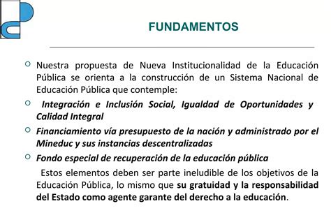 Presentaci N Propuesta De Nueva Institucionalidad Educaci N P Blica Ppt